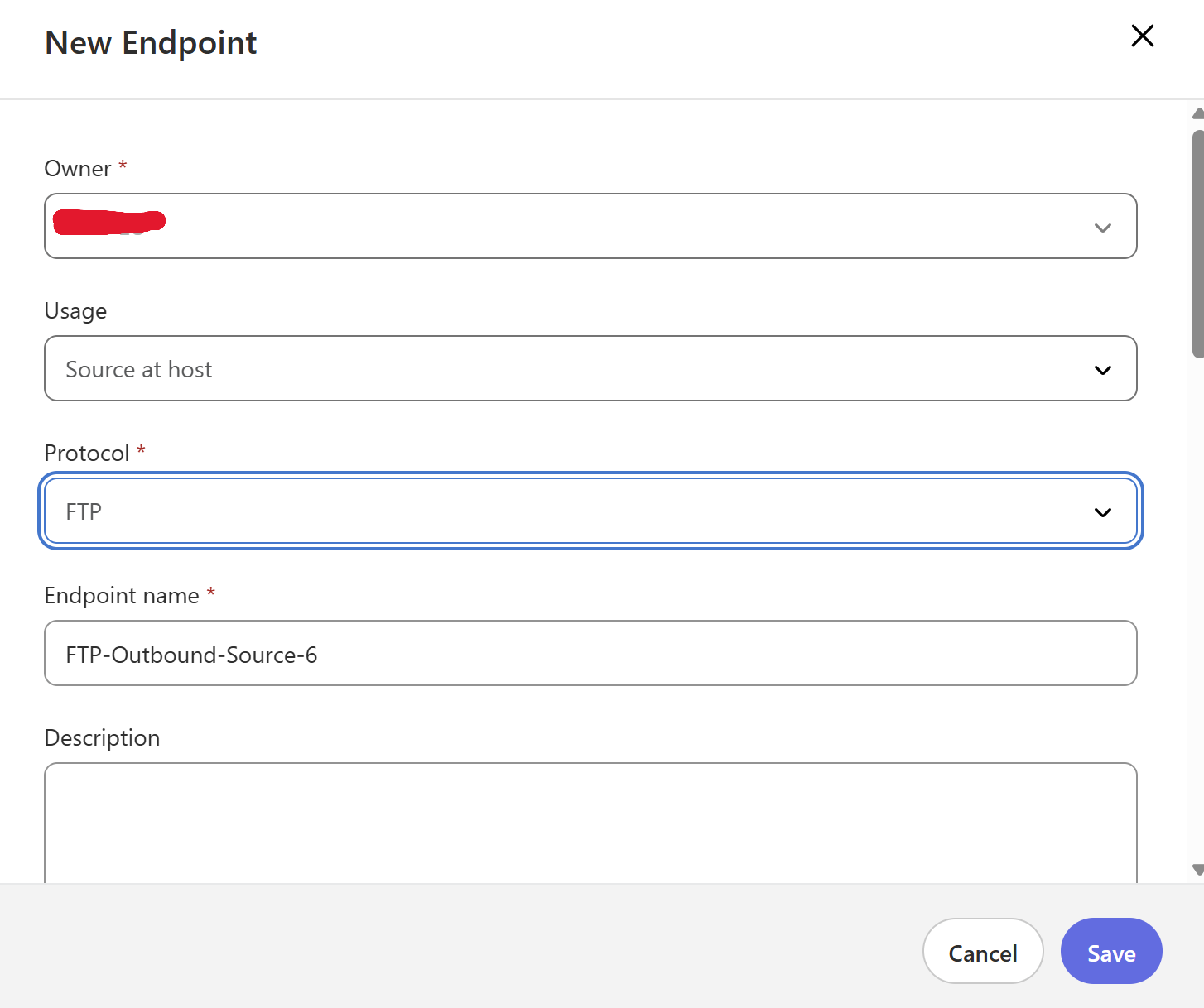 APM Endpoints New Endpoint screenshot