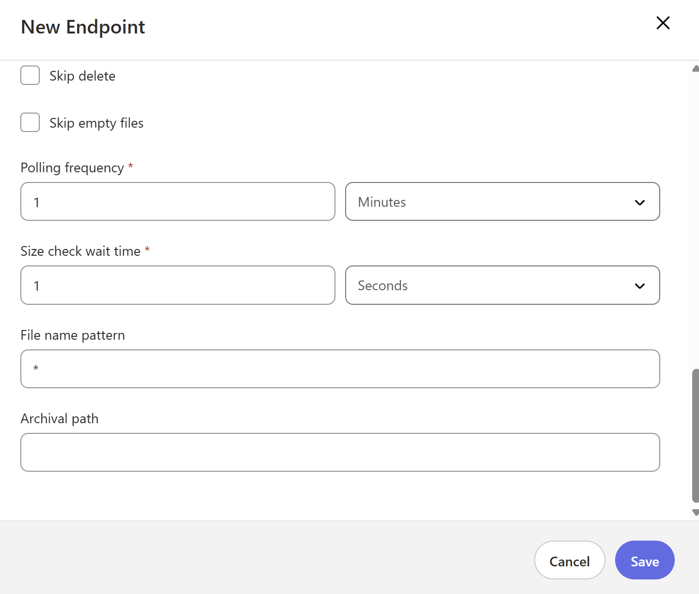 APM Endpoints New Endpoint screenshot
